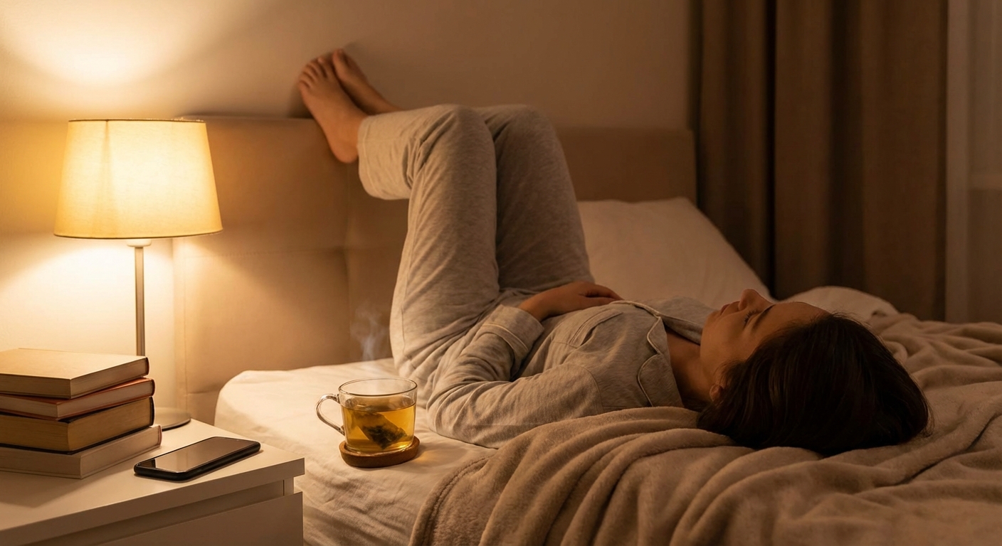 Full body of focused male sitting in Sukhasana with praying hands while practicing yoga on sports mat