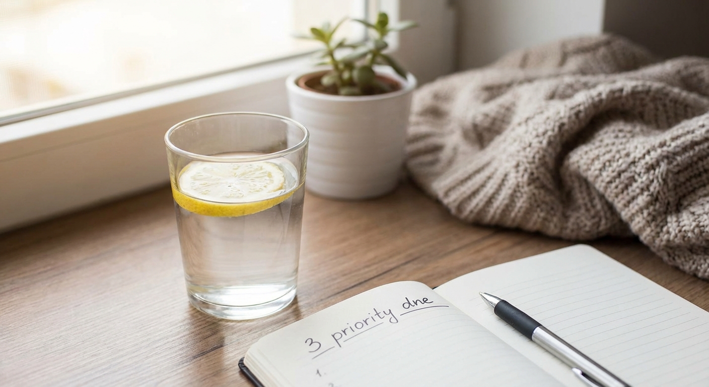 Woman enjoying a stretch in a peaceful, sunlit park setting outdoors.