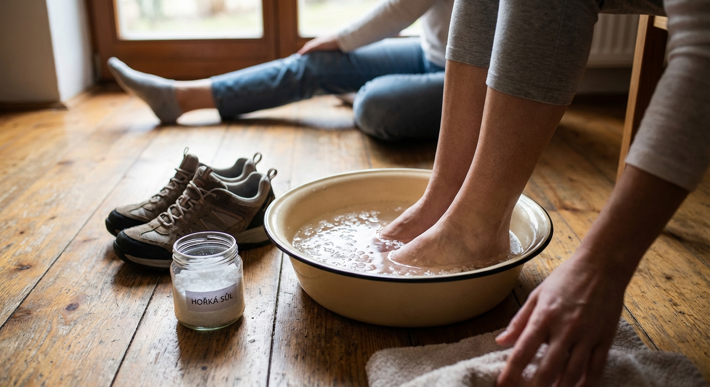 A close-up of feet submerged in clear water, capturing ripples and reflections.