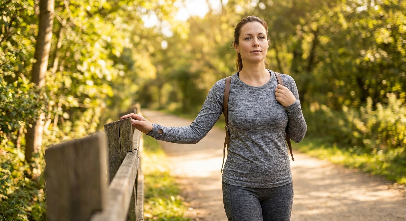Senior woman meditating in yoga pose outdoors for a healthy lifestyle.