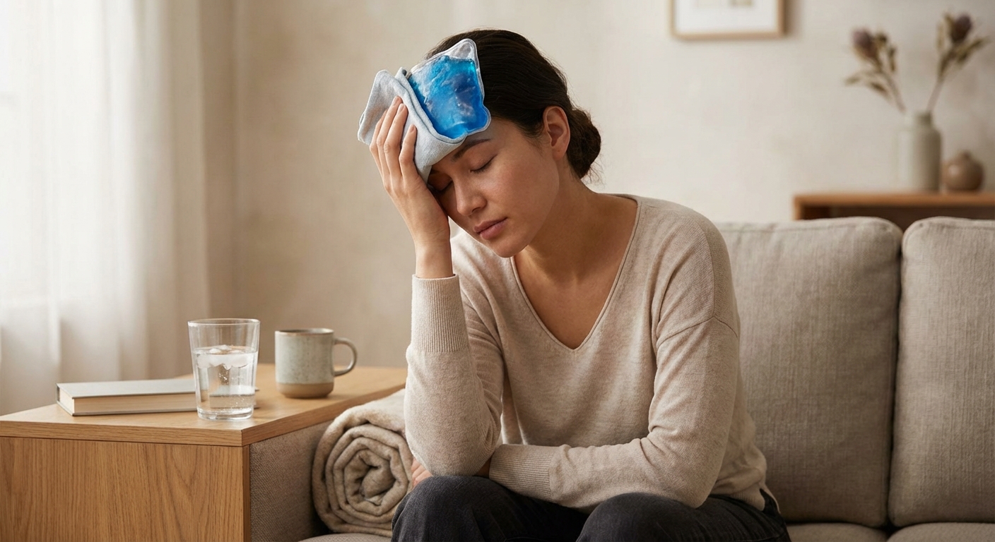 Close-up of a foot acupressure mat on a wooden floor, ideal for relaxation therapies.
