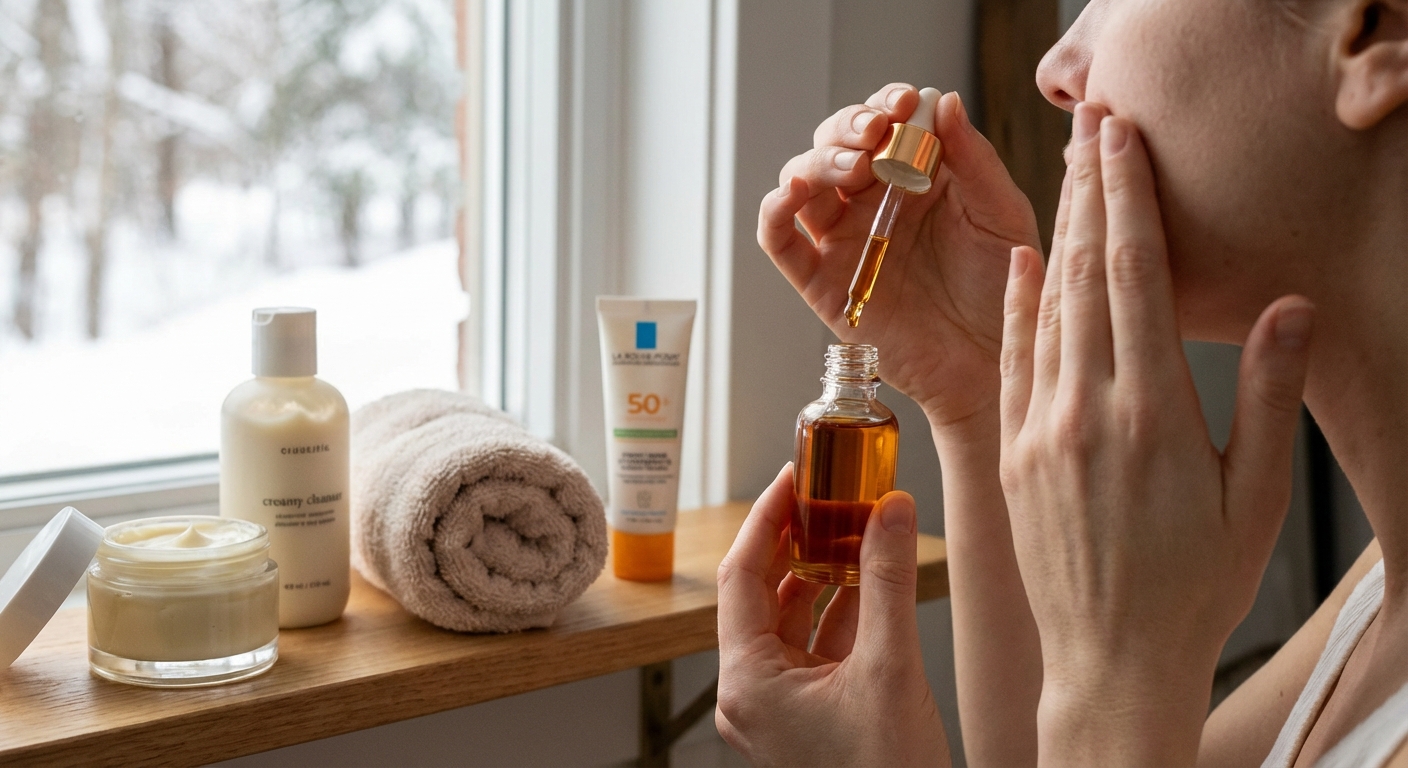 A detailed view of hands applying lotion for skincare, showcasing self-care and beauty routine.