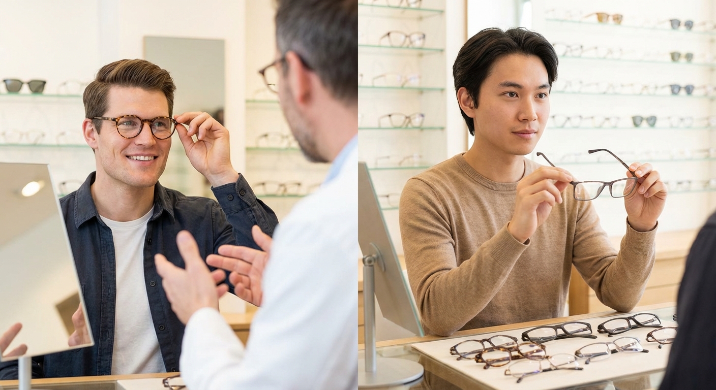 Stylish round gold-framed eyeglasses displayed on a plain white background.