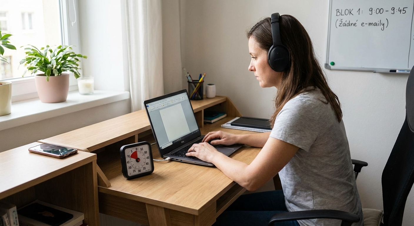 A minimalistic workspace featuring a laptop, coffee cup, and books on a white desk with wooden legs.