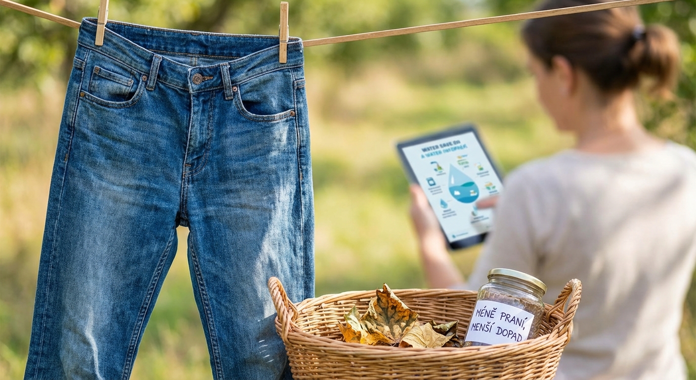 Detailed view of a commercial washing machine with blue fabric inside during a wash cycle.