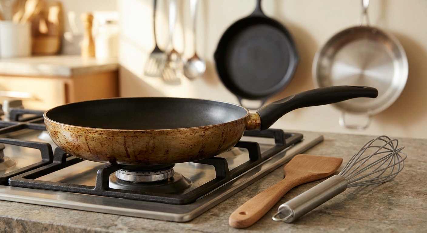 A high-quality nonstick frying pan with a glass lid perfect for modern kitchens.