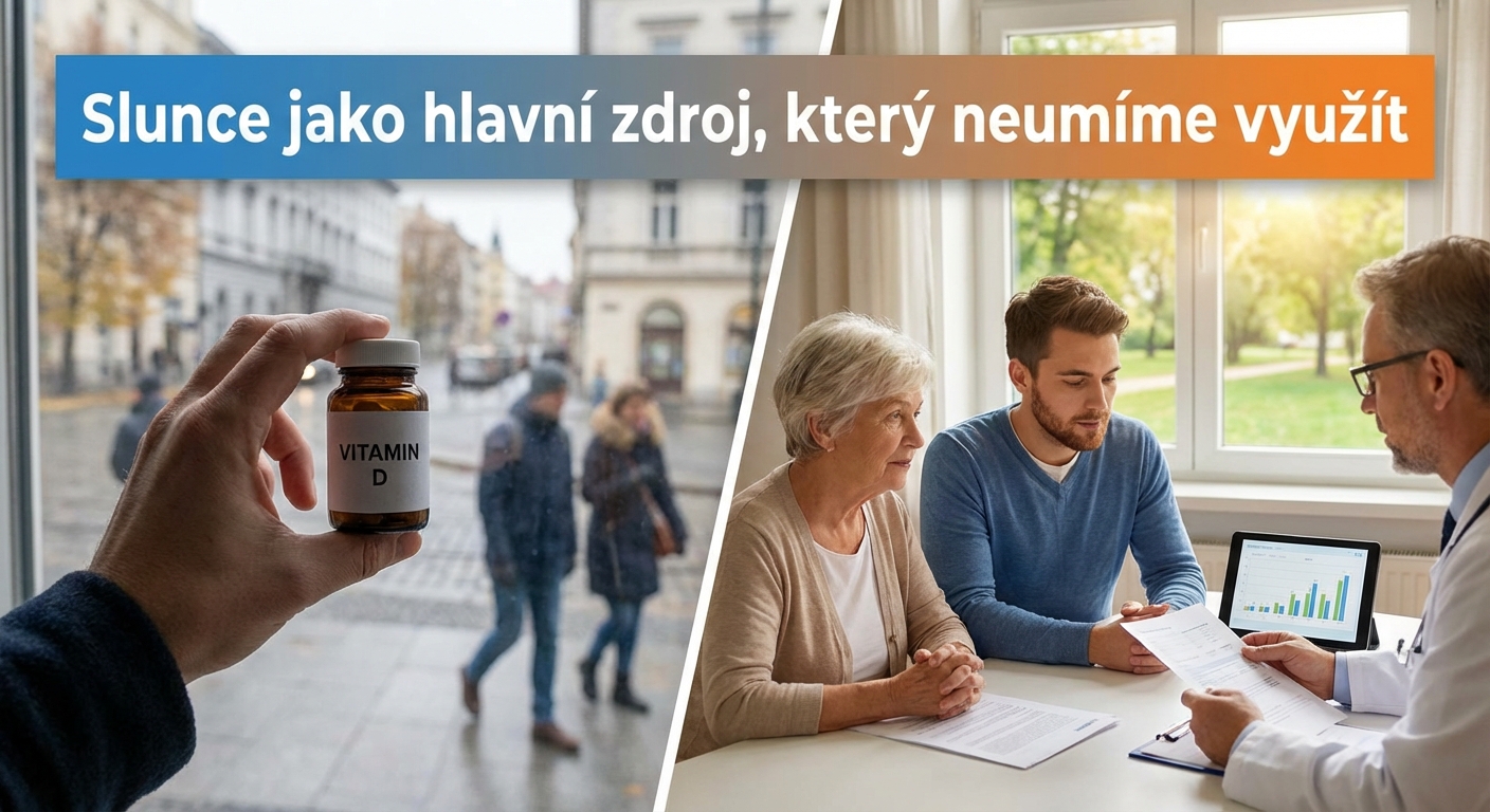 Flat lay of vitamin bottles with capsules and decorative elements against a green and white backdrop.