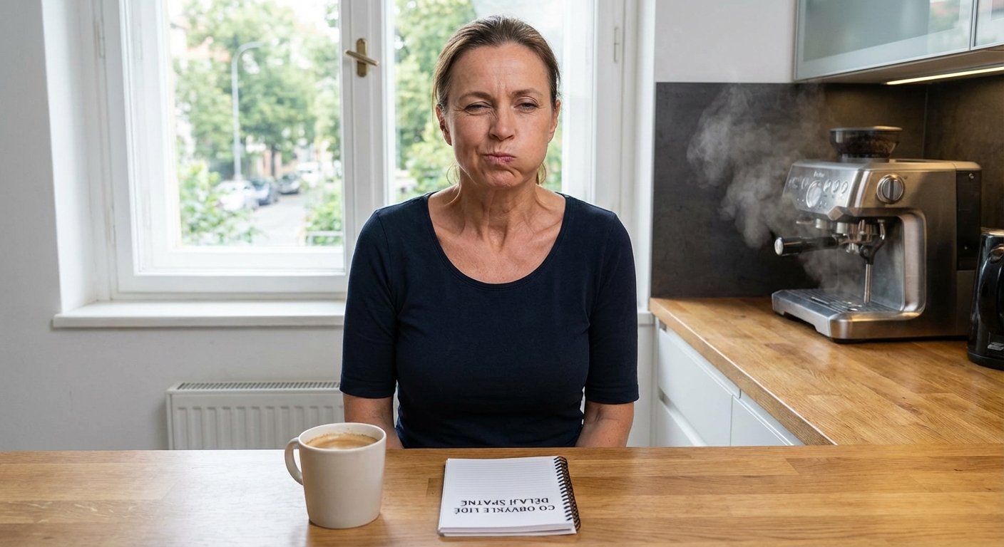 Senior woman using jade roller for facial massage, enjoying a peaceful self-care routine at home.