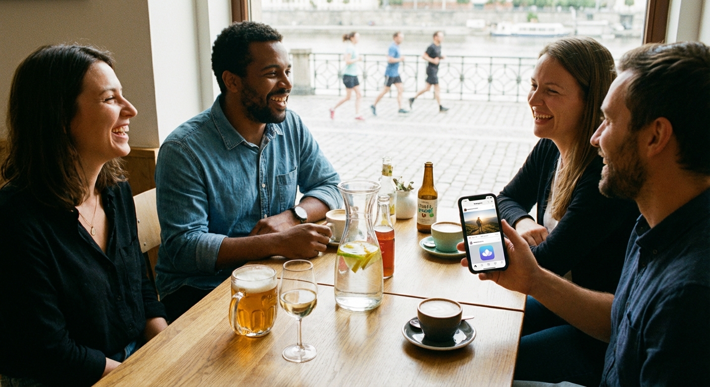 Asian woman sipping wine outdoors in Portugal, holding a bottle, wearing a denim jacket.