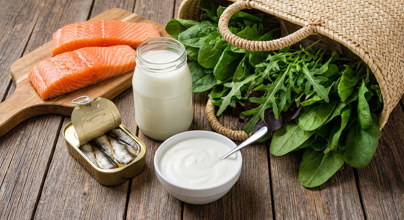 Close-up of a vibrant green salad with walnuts and cheese for a healthy meal.