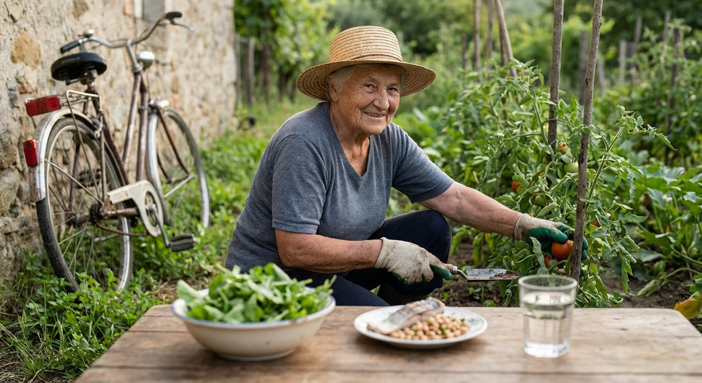 Elderly man stretching on a sandy beach in Portugal, promoting healthy lifestyle.