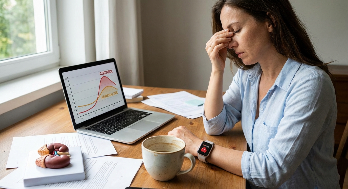 Skeleton surrounded by sticky notes symbolizes burnout and exhaustion in a dramatic setup.