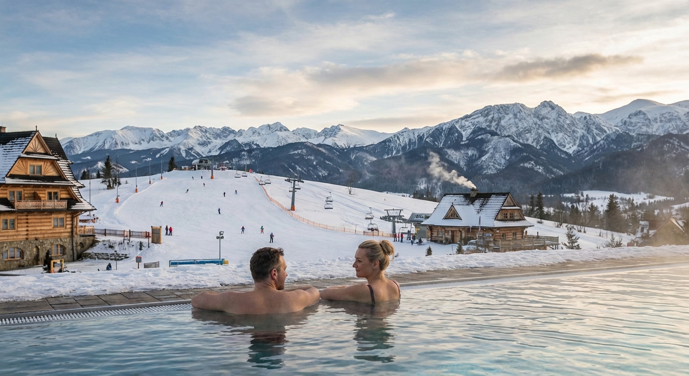 A ski lift carrying people over a snowy slope on a clear sunny day, perfect for winter sports.
