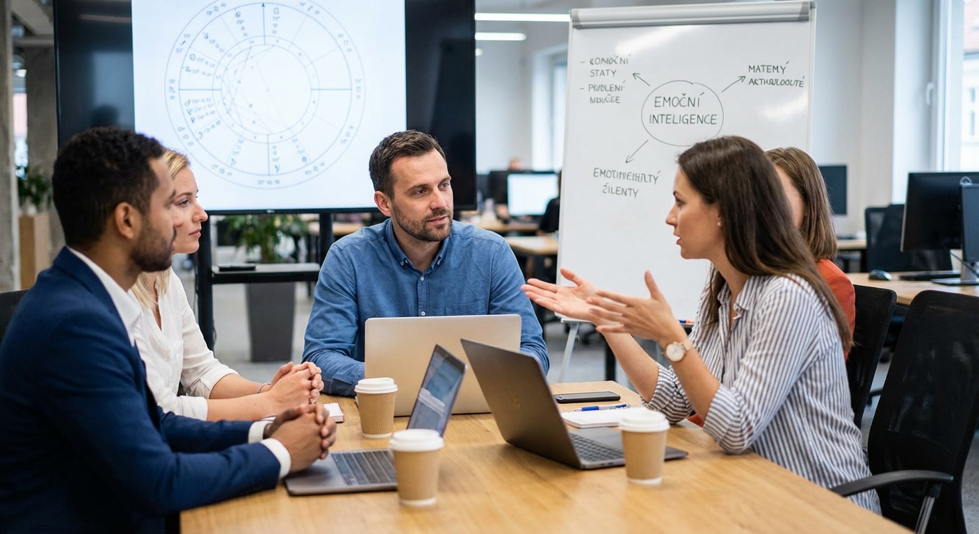 Portrait of a confident businesswoman standing in an elegant office setting.