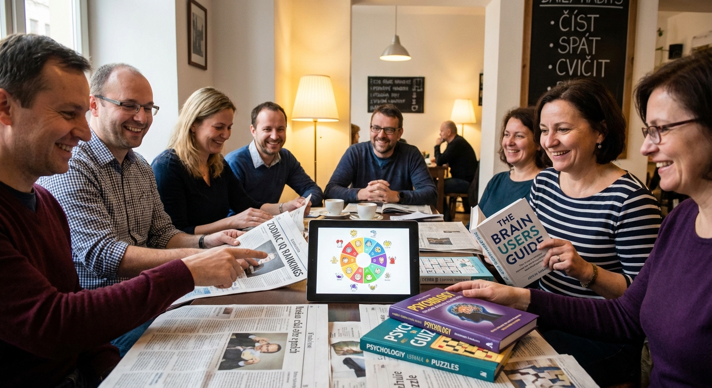 Astrology charts displayed with a laptop, deck of cards, and stationery on a marble floor.