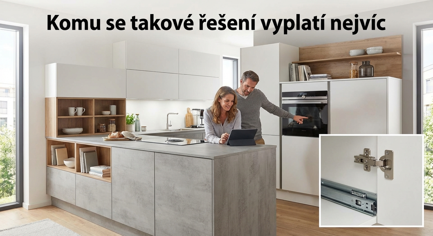 Creative design of kitchen with flowers in vase on table against coffeemaker and oven built in cupboard at home