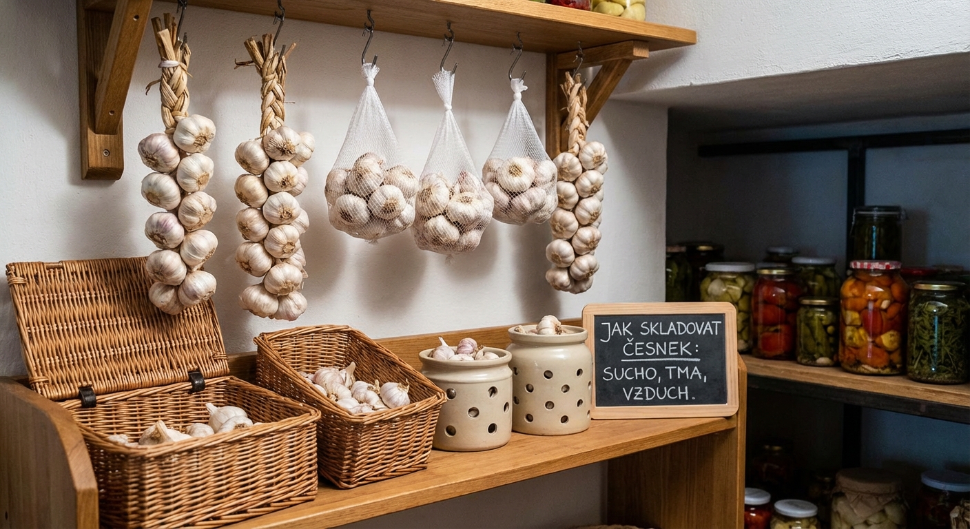 Close-up of fresh garlic cloves wrapped in plastic on a white background.
