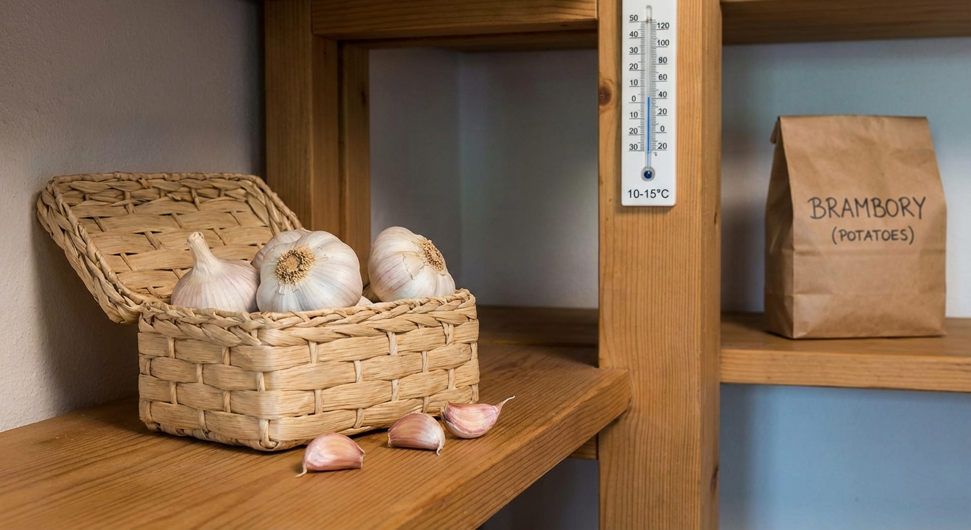 Two fresh garlic bulbs on a dark wooden mat, highlighting aromatic culinary ingredients.
