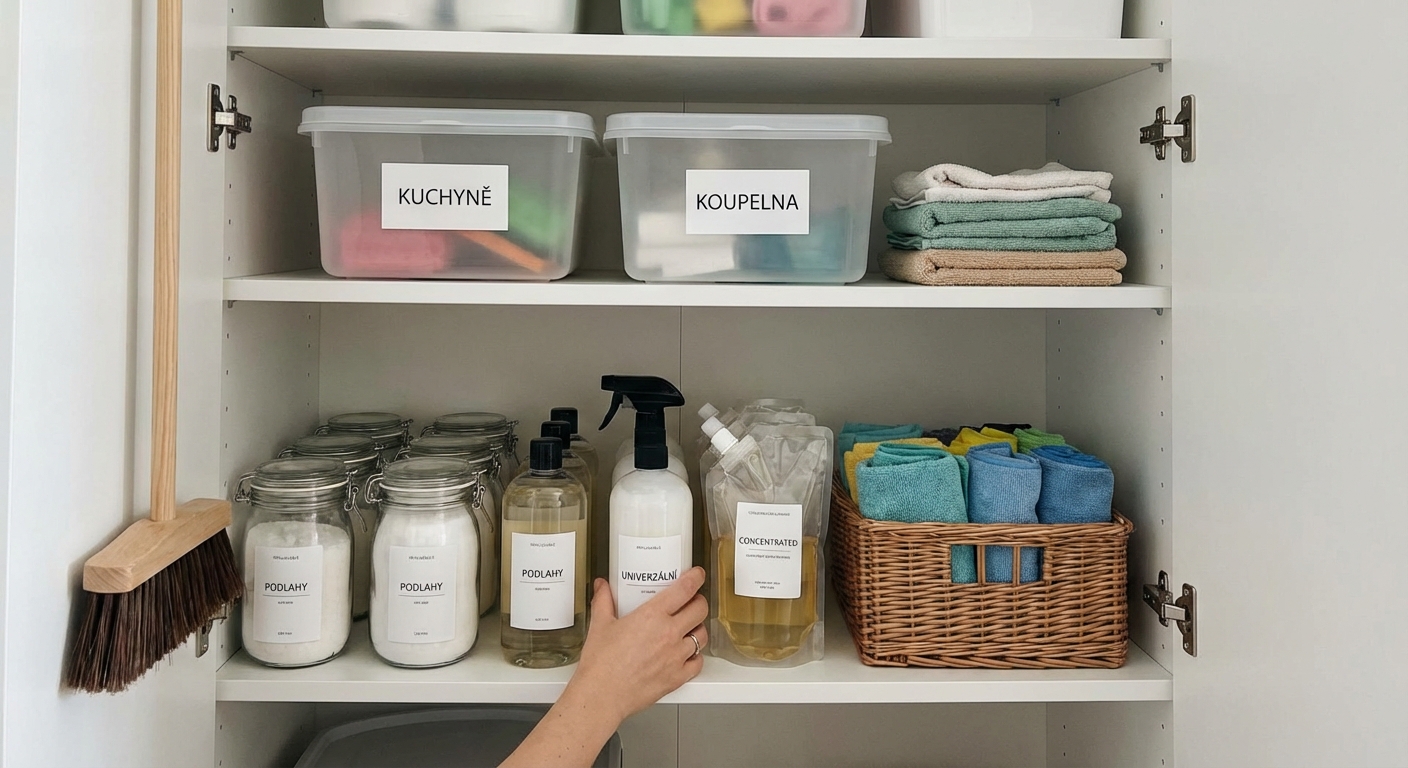 A man walking through a large industrial warehouse with stacked shelves filled with goods and products.