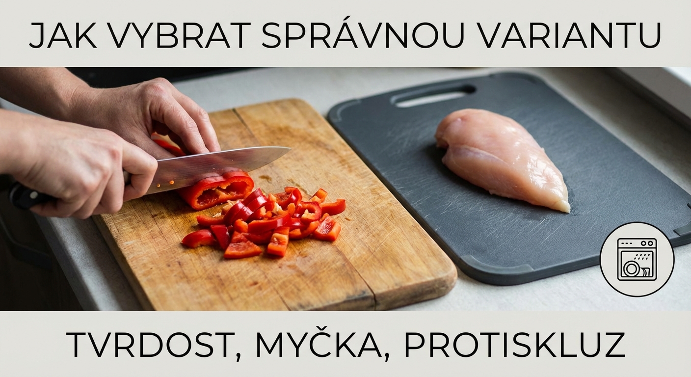 Chef wearing gloves slices fresh salmon on a wooden cutting board in a professional kitchen.