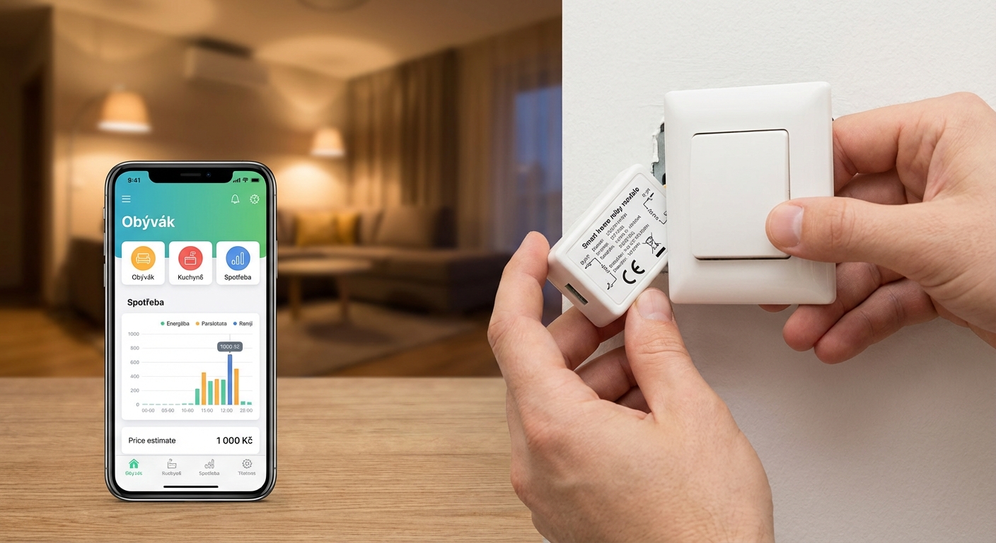 Minimalist light switch turned off on a plain white wall, offering ample copy space.