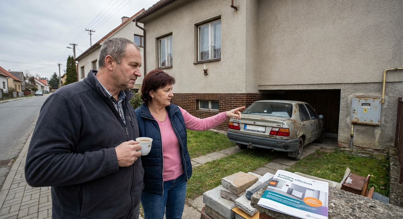 Stack of firewood beside gas cylinders near a brown house wall, no people present.