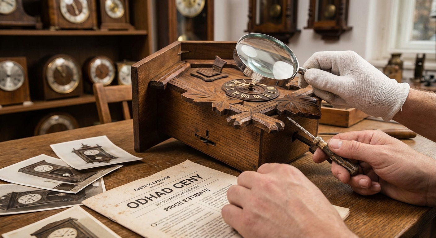 Close-up of an ornate vintage grandfather clock with Roman numerals.