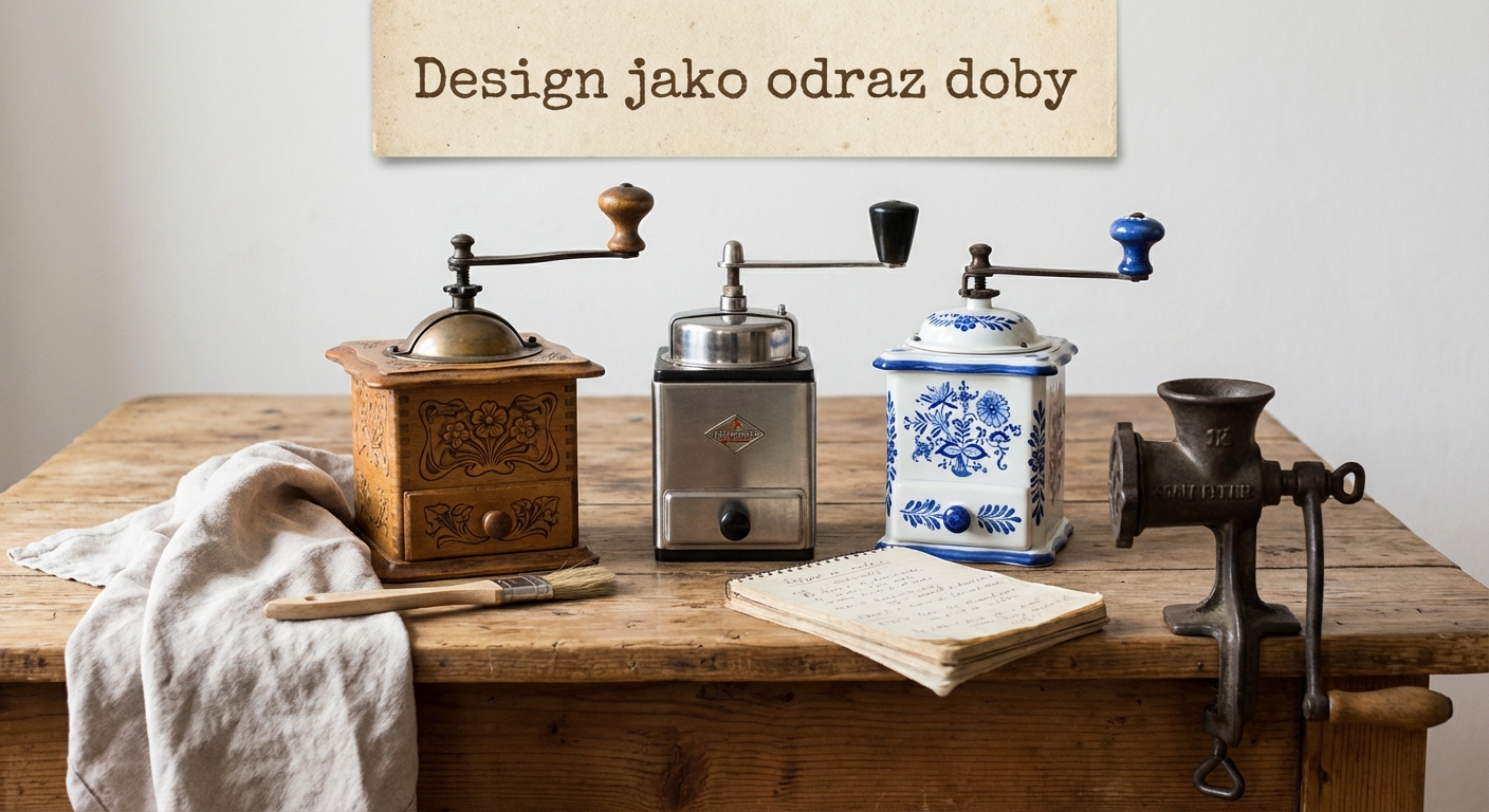 A collection of vintage items including a cash register and a lantern on a wooden cabinet.