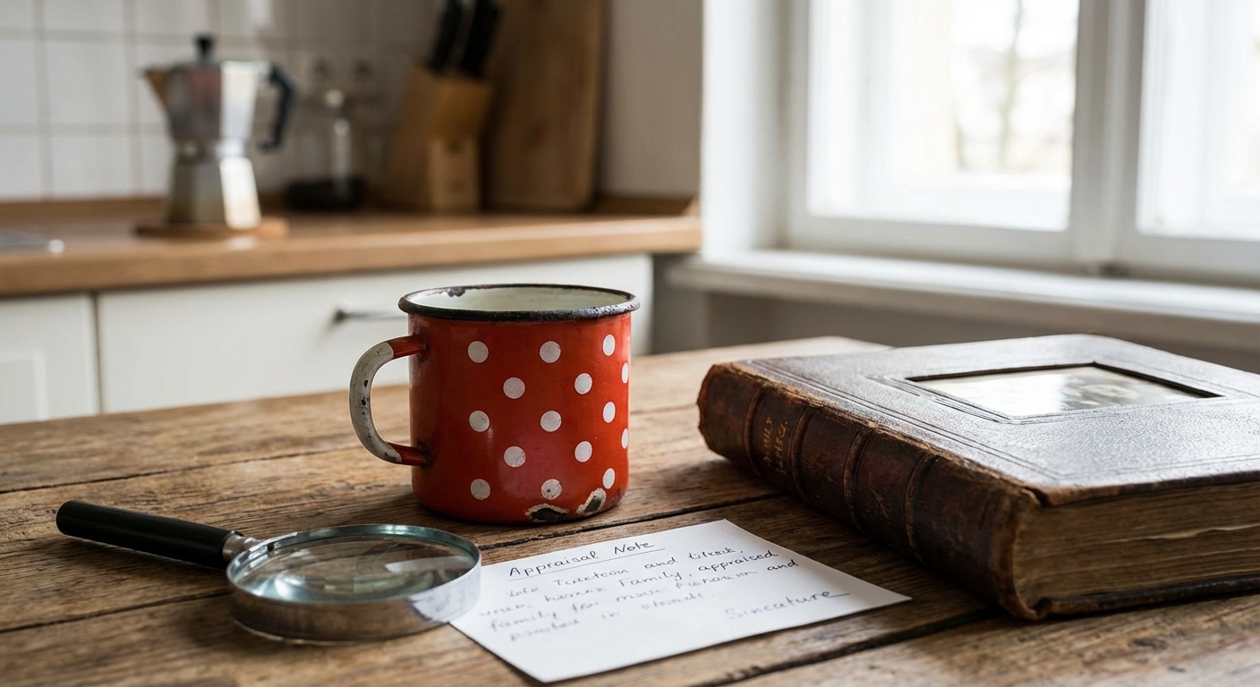Top view of two white mugs with eucalyptus leaves and cotton on a green background.