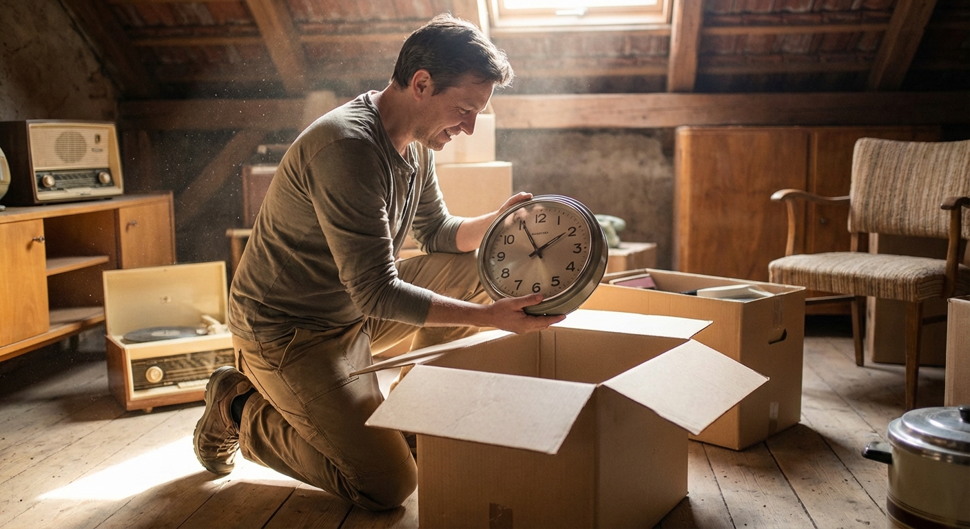 Close-up of a classic vintage alarm clock with ringing bells on a white background.
