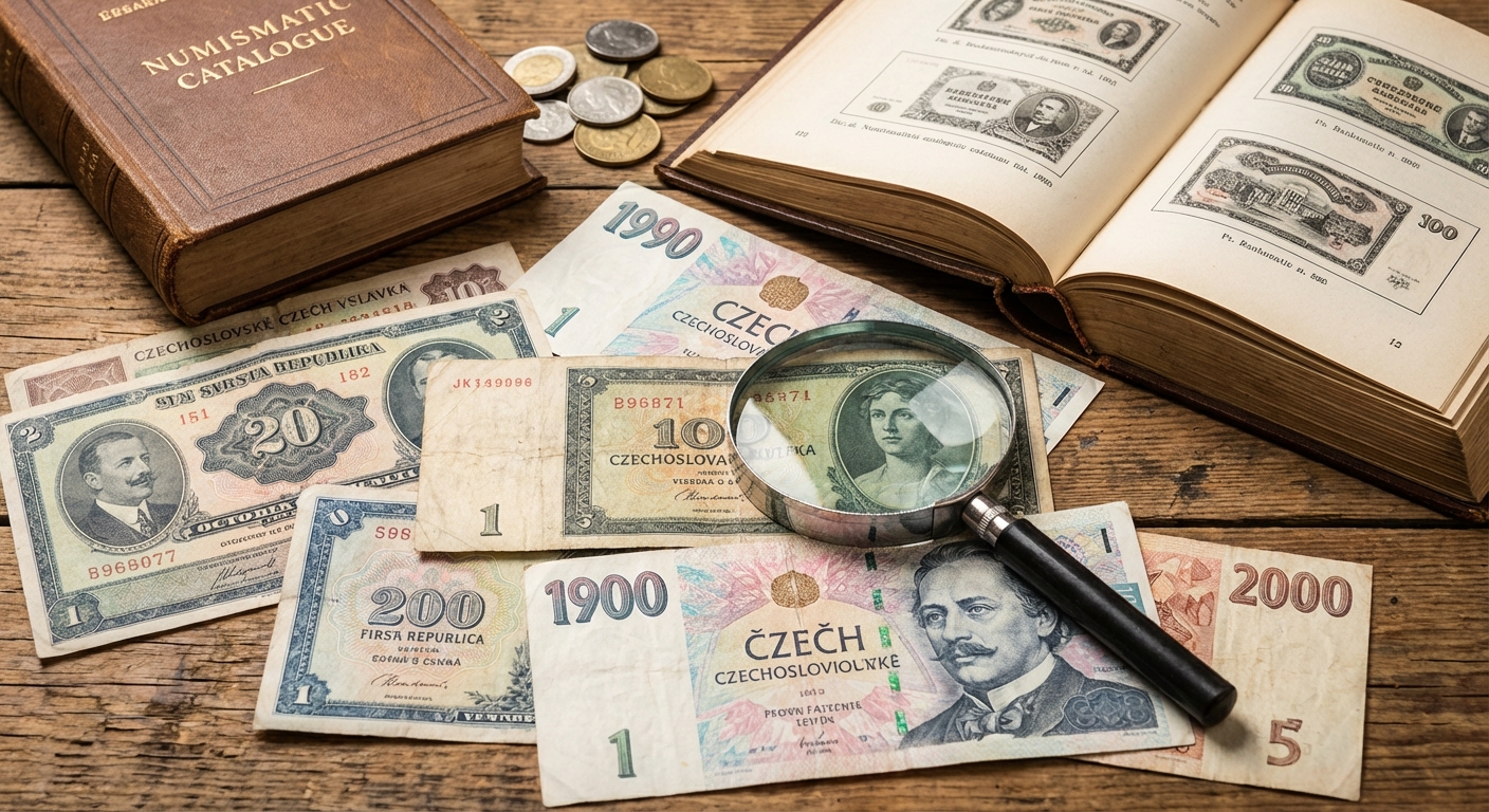 A close-up photo of diverse vintage banknotes, showcasing historical currency from different countries.