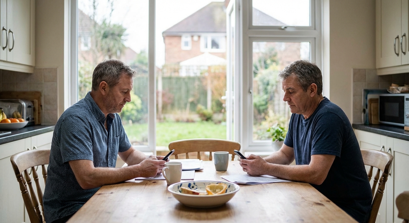 Crop faceless young ethnic couple in casual wear sitting on couch with arms crossed keeping silence after scandal at home