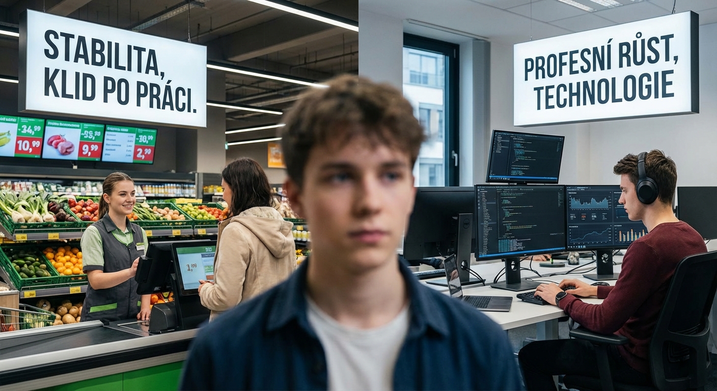 A couple in a supermarket checkout using mobile payment with a cashier. Modern retail technology.