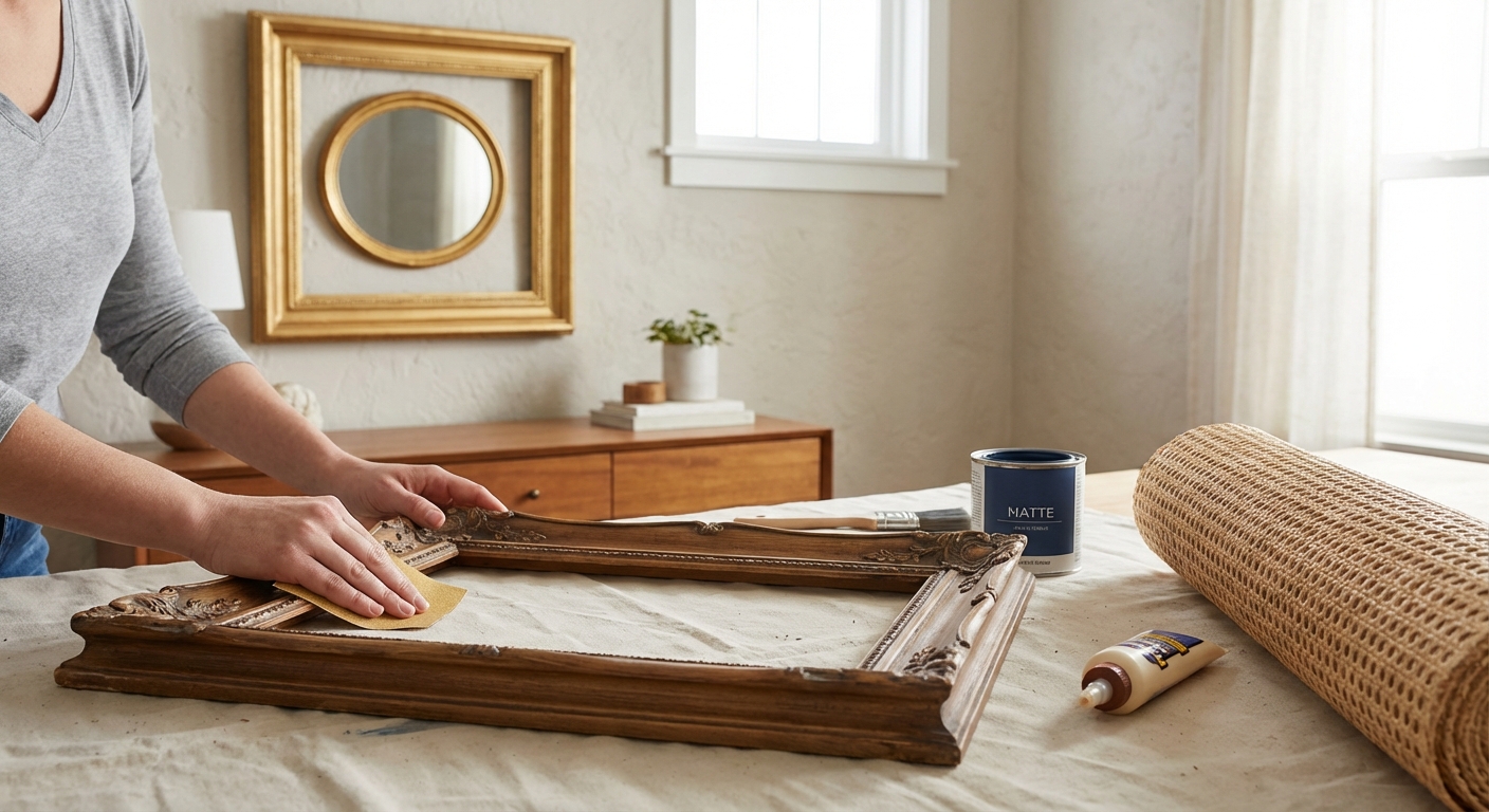 Three blank picture frames hanging on a textured concrete wall.