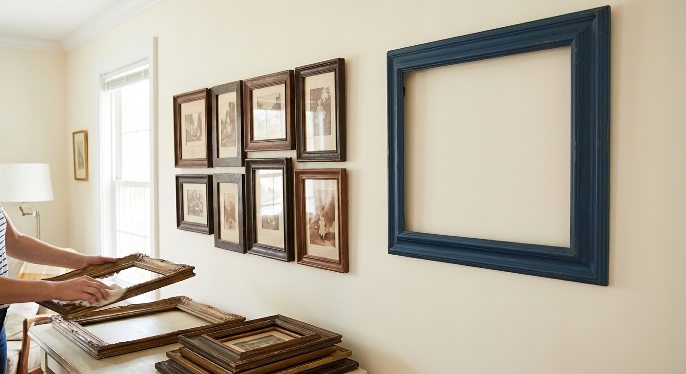 Industrial style wall art with vintage pipe lighting on a green textured wall adds a unique touch.