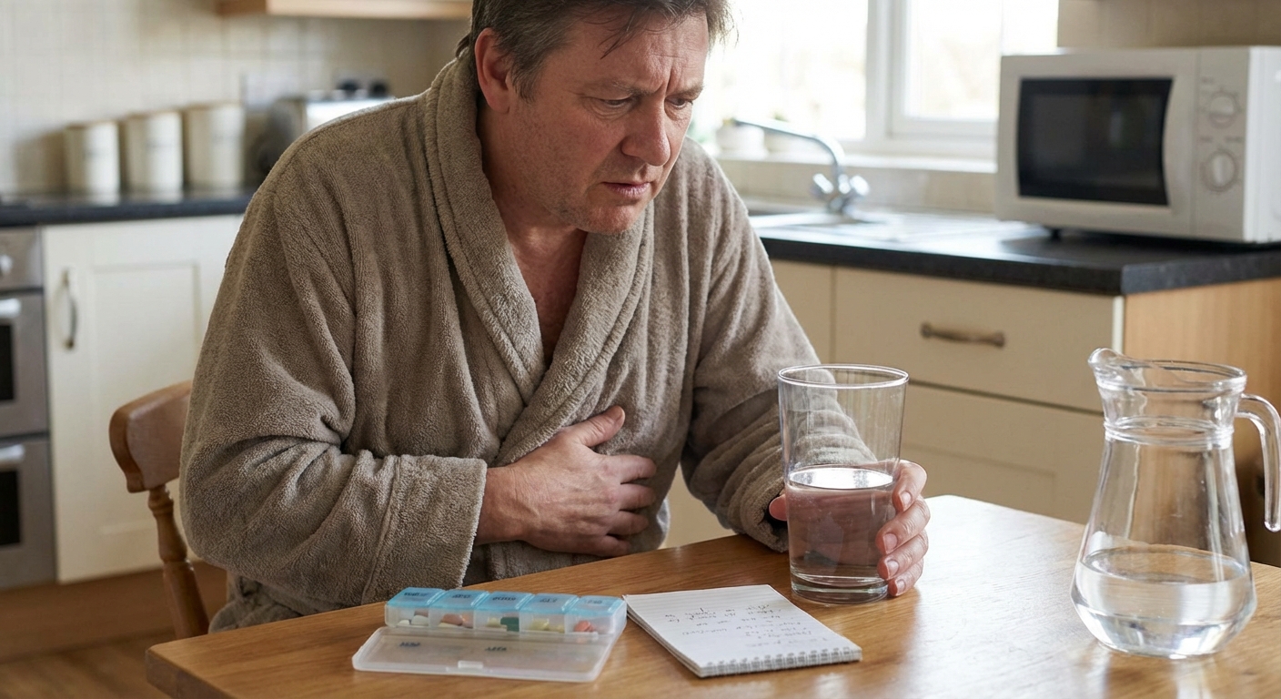 Active woman in sportswear drinks water indoors. Healthy lifestyle and hydration.