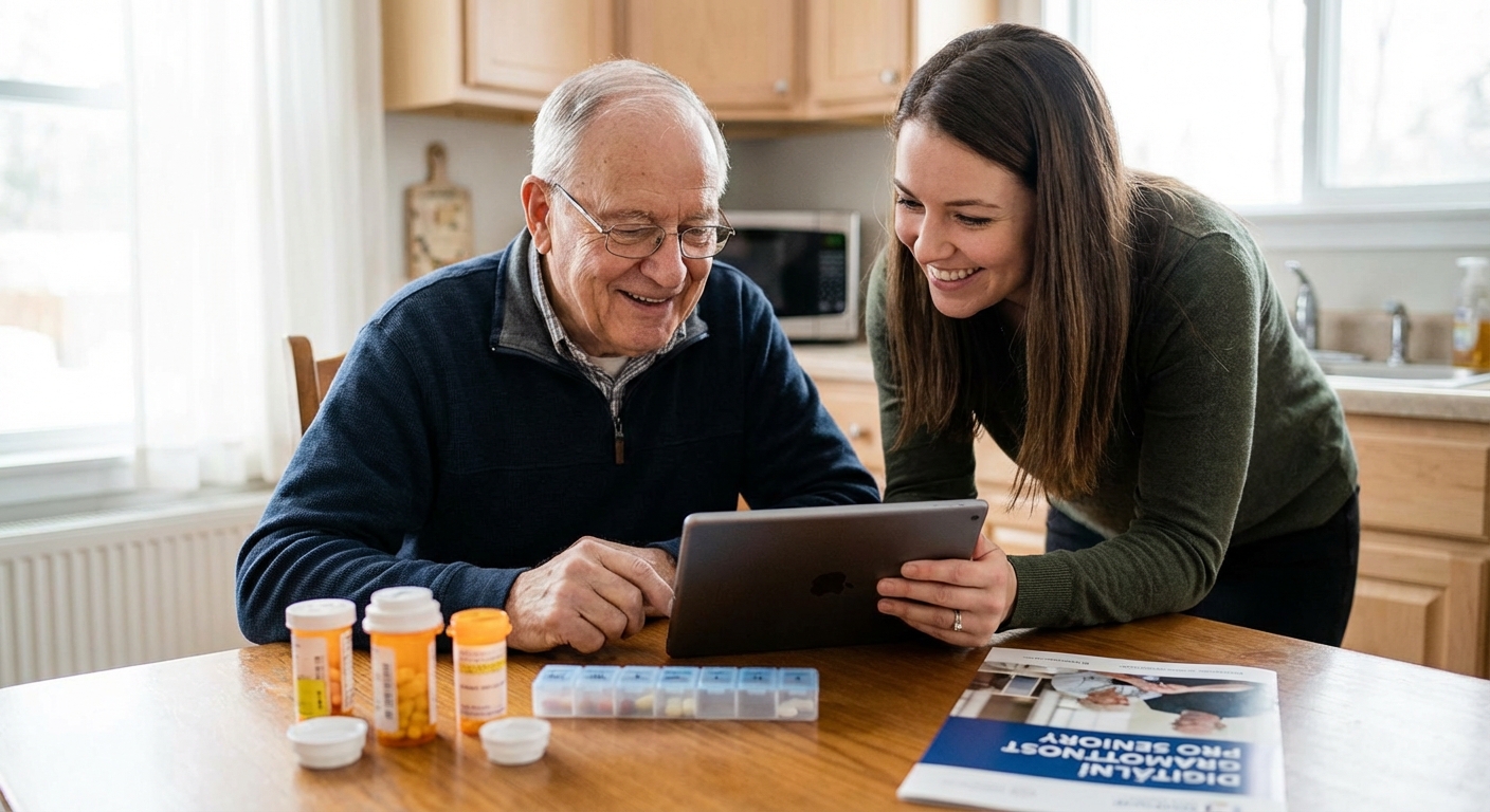 Group of elderly fashionable elegant women surfing internet on mobile phone together