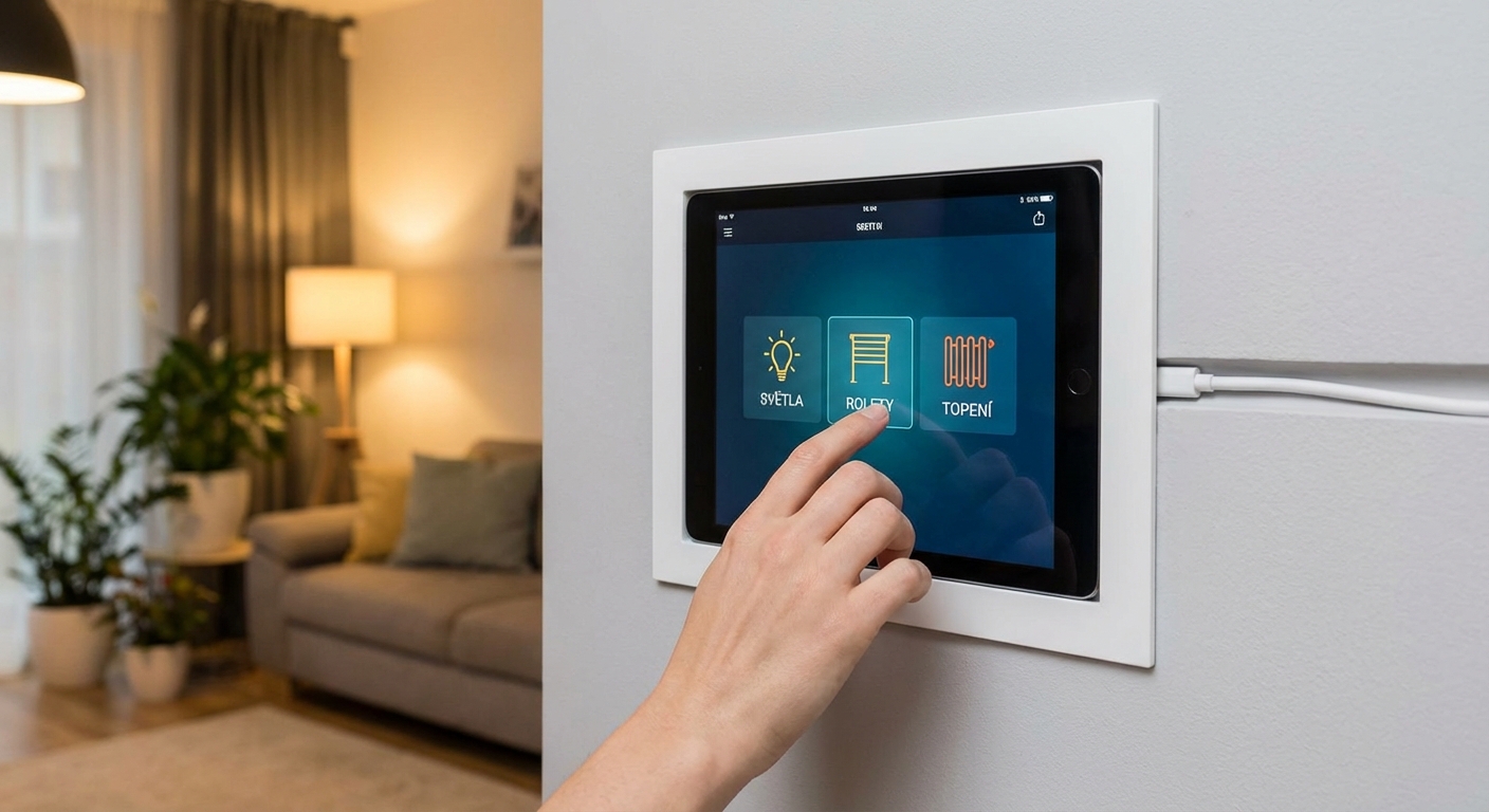 Close-up of a modern digital thermostat mounted on a wall, displaying temperature settings in Celsius.