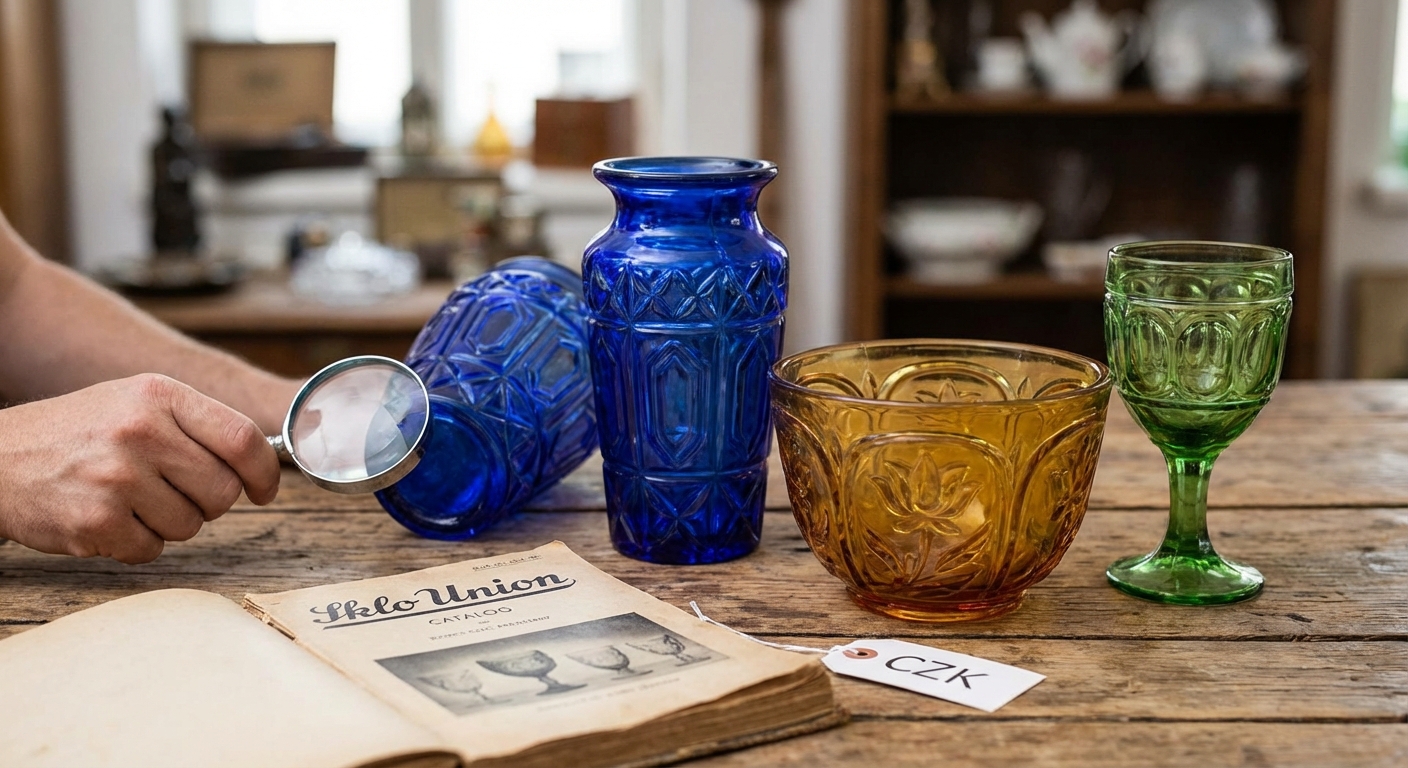 A collection of vintage glass bottles in various shapes and colors displayed against a white background.