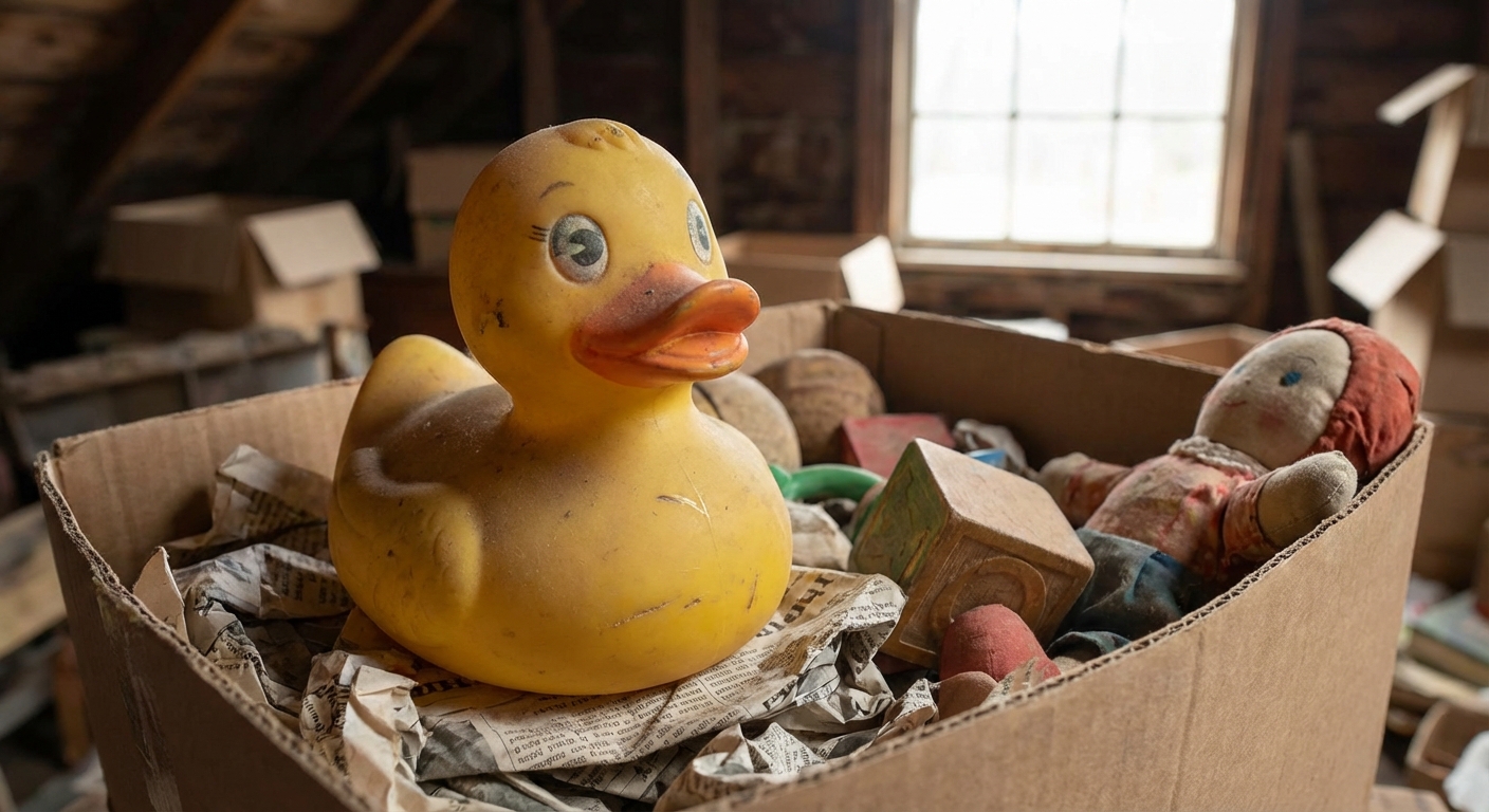 A cute yellow rubber duck floating in a bathtub with foam. Perfect for playful bath-time concepts.