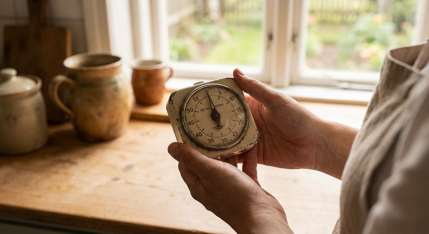 Close-up of a classic vintage alarm clock with ringing bells on a white background.