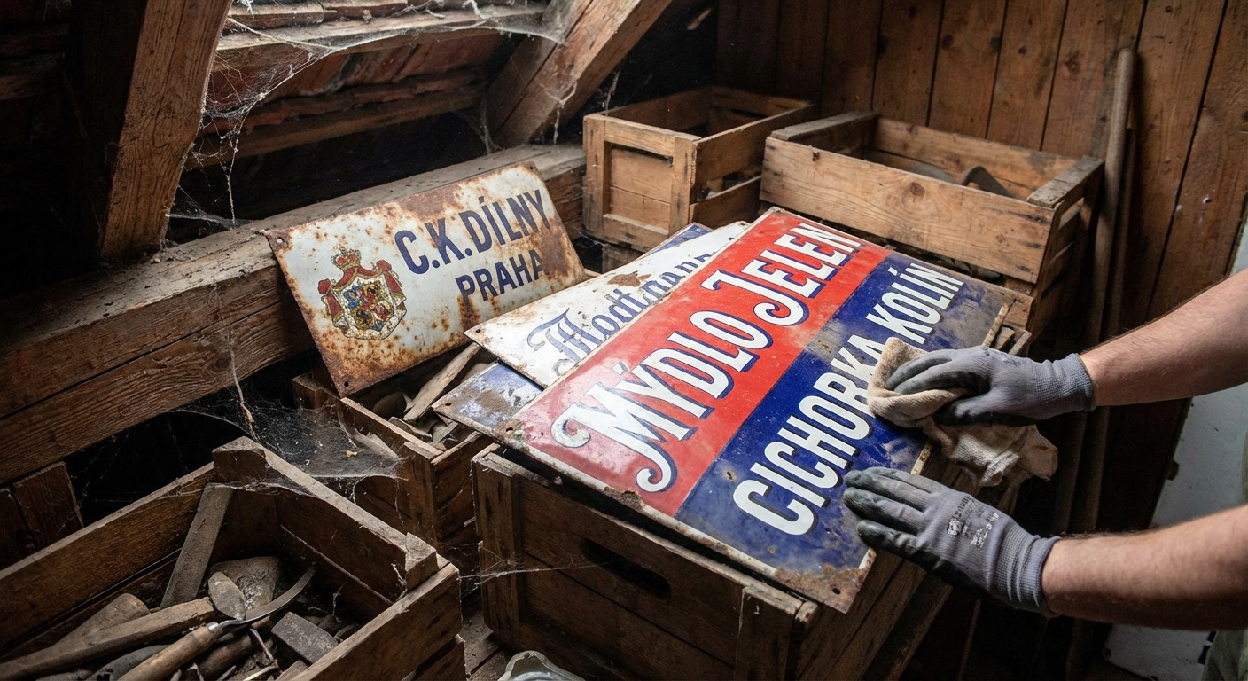 A vintage Coca-Cola sign with rust spots near an abandoned building, capturing nostalgia and decay.