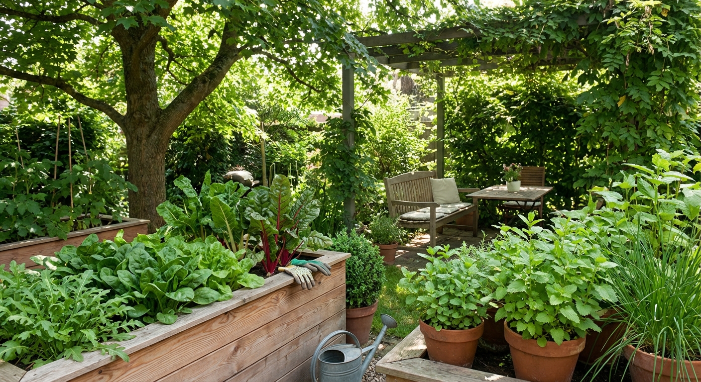 Close-up view of lush green hosta leaves showcasing vibrant textures and patterns.