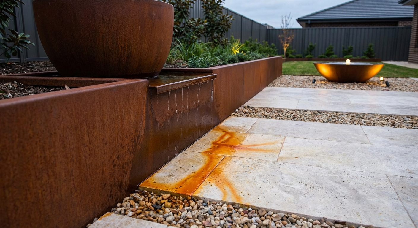 Detailed view of rusty metal rails showcasing texture and industrial style.