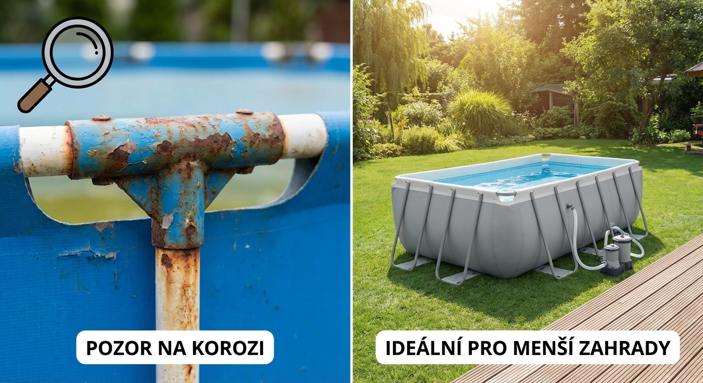 Creative water reflection with metal pipe in a swimming pool.