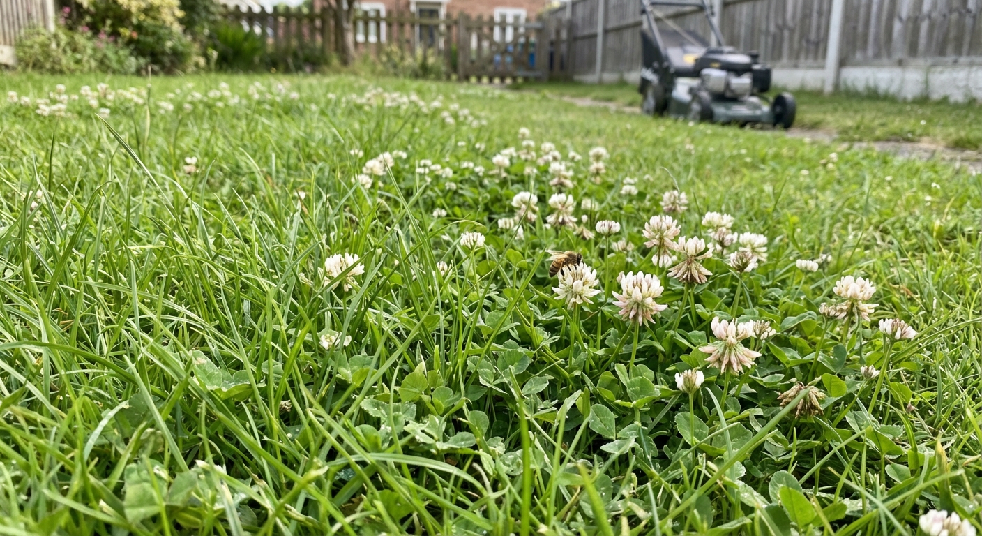 A vibrant expanse of green clover leaves forming a dense natural carpet. Ideal for nature and botanical themes.