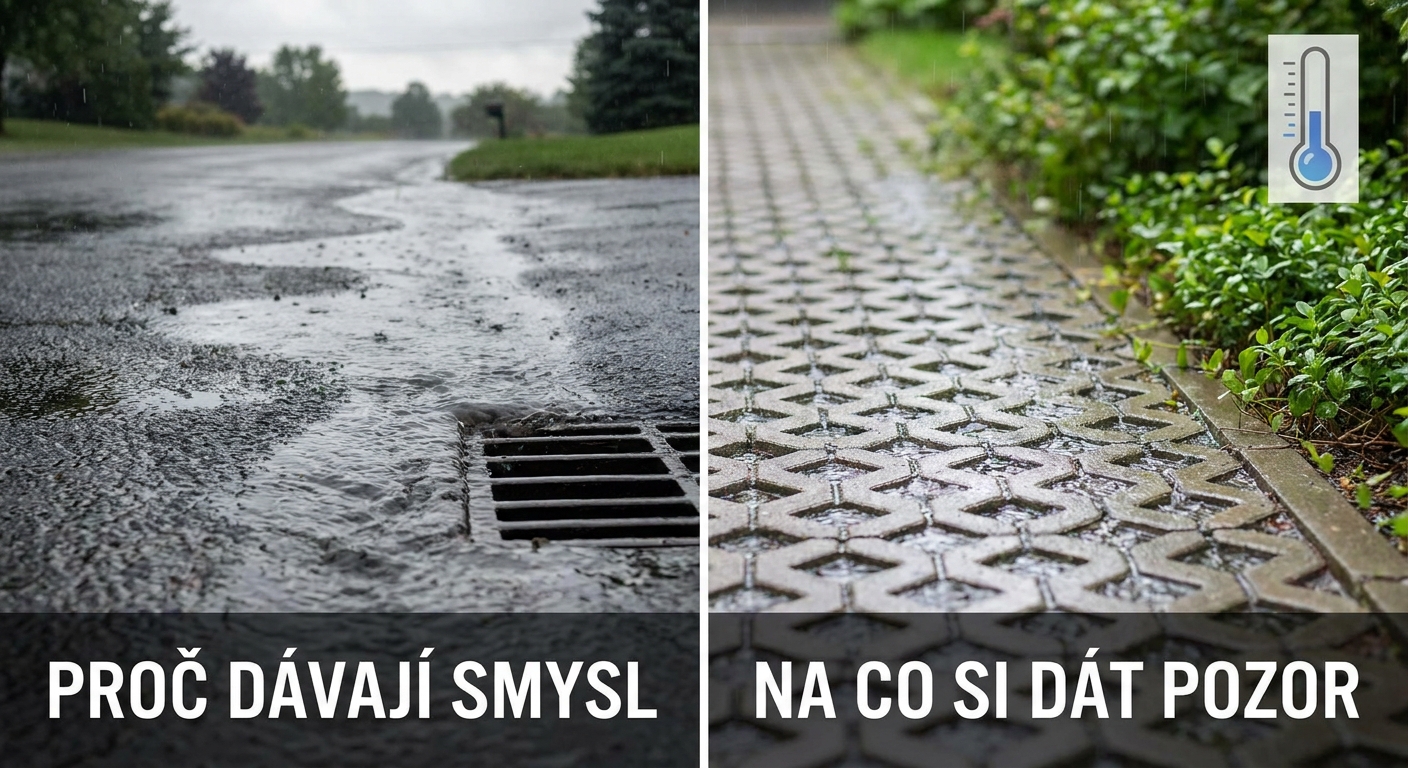 Ani beton, ani zámková dlažba. Příjezdové cesty letos ovládl materiál, kterým voda proteče přímo do země