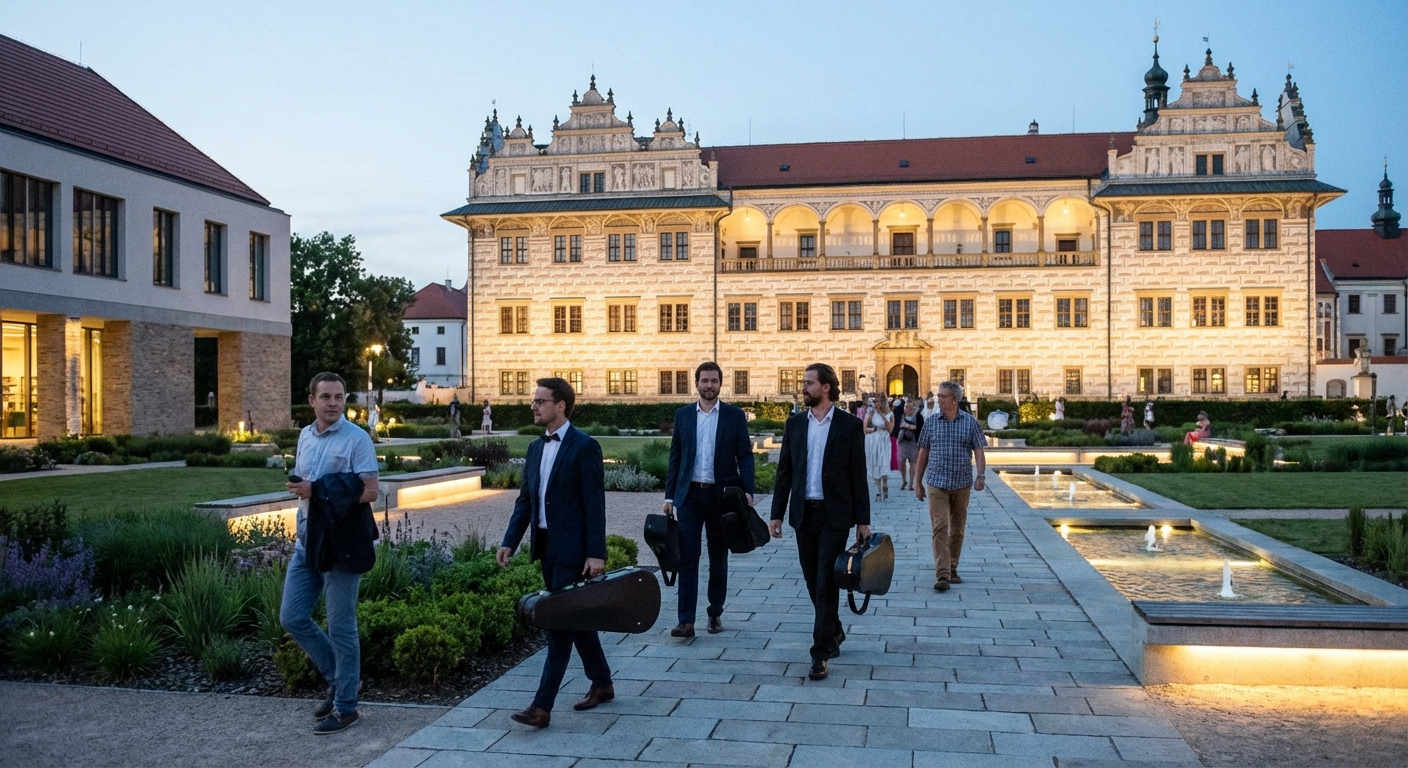 Elegant Baroque building facade in Prague, showcasing intricate design elements.