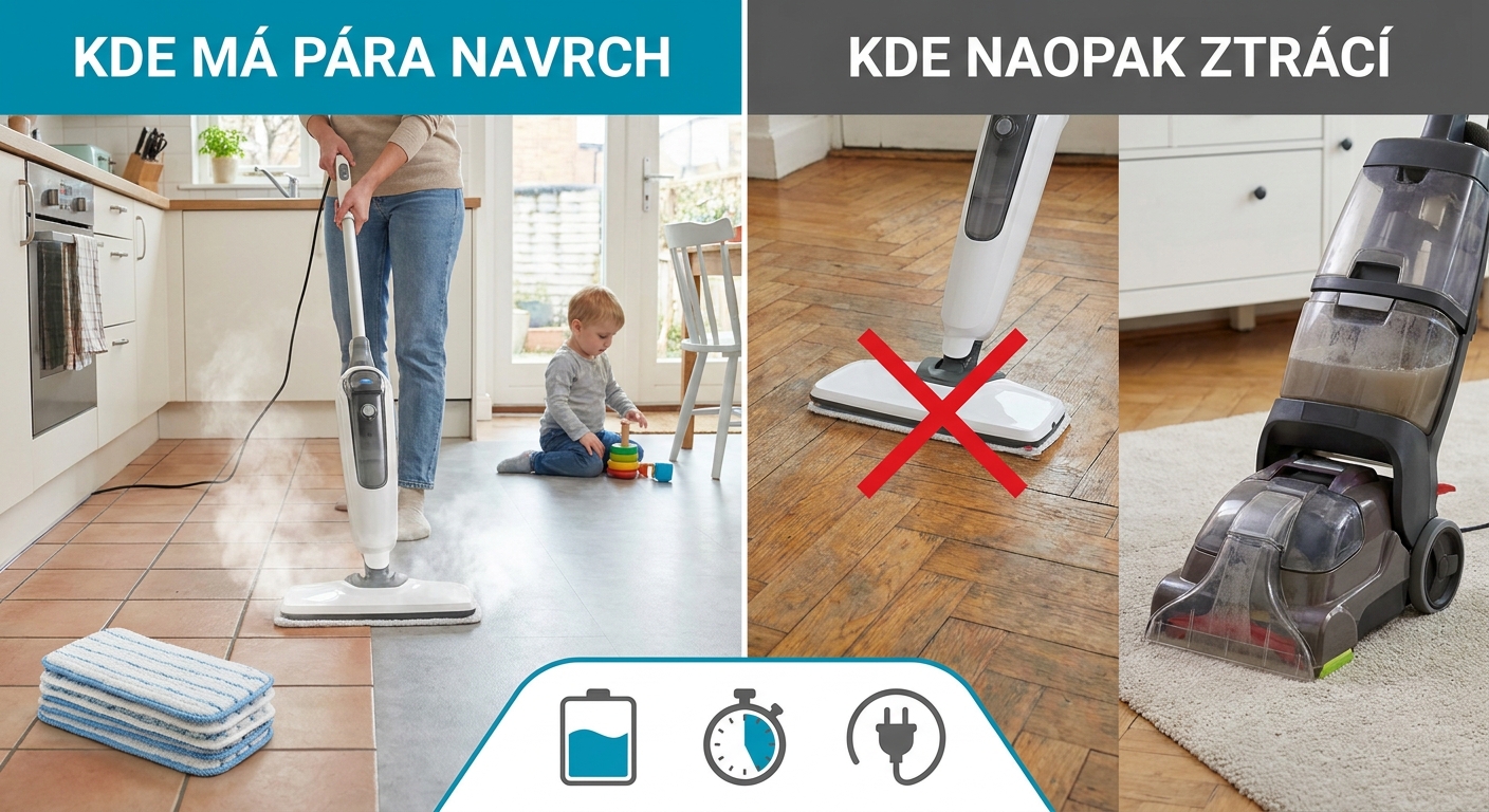 Ani klasický vysavač, ani robotický mop. Domácnosti dobývá systém, který podlahu vydezinfikuje párou