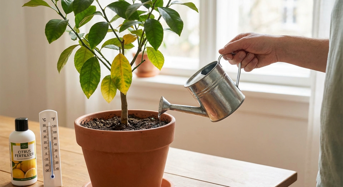 An inviting Mediterranean courtyard with lush lemon trees and terracotta pots in Jerez de la Frontera.